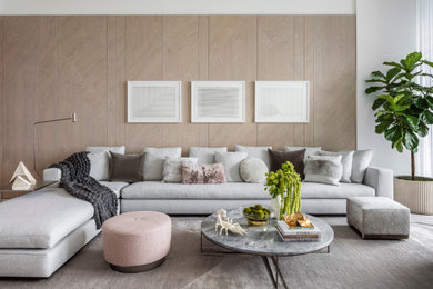 Trendy living room photo in Miami