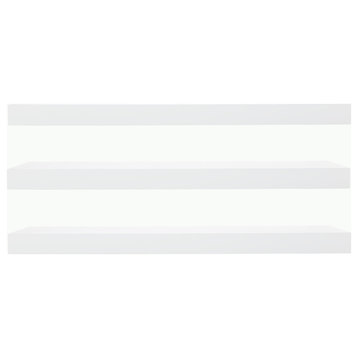 Kiera Grace Classic Wooden Maine Floating Wall Shelves White, 24", Set of 3