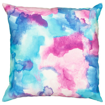 Mod Watercolor Indoor/Outdoor Throw Pillow, 18"x18"
