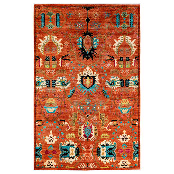 Serapi, One-of-a-Kind Hand-Knotted Runner Rug  - Orange, 6' 1" x 9' 5"