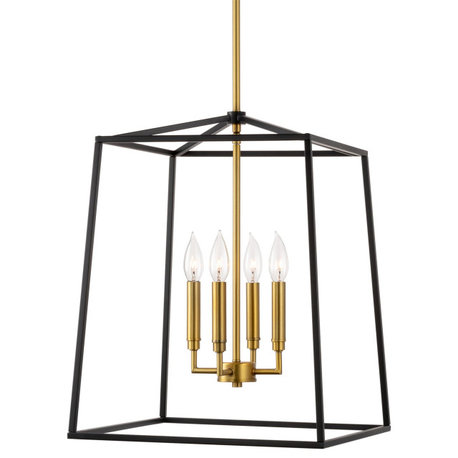 Kira Home Bellevue 18" Farmhouse Lantern Pendant Light, Adjustable Foyer