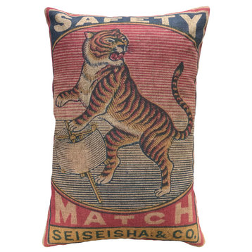 Tiger Linen Pillow, 18"x12"