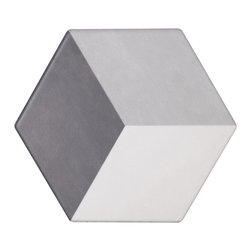 Hexagons & Subway Tiles - Examatt Tredi Grigio - Wall & Floor Tiles