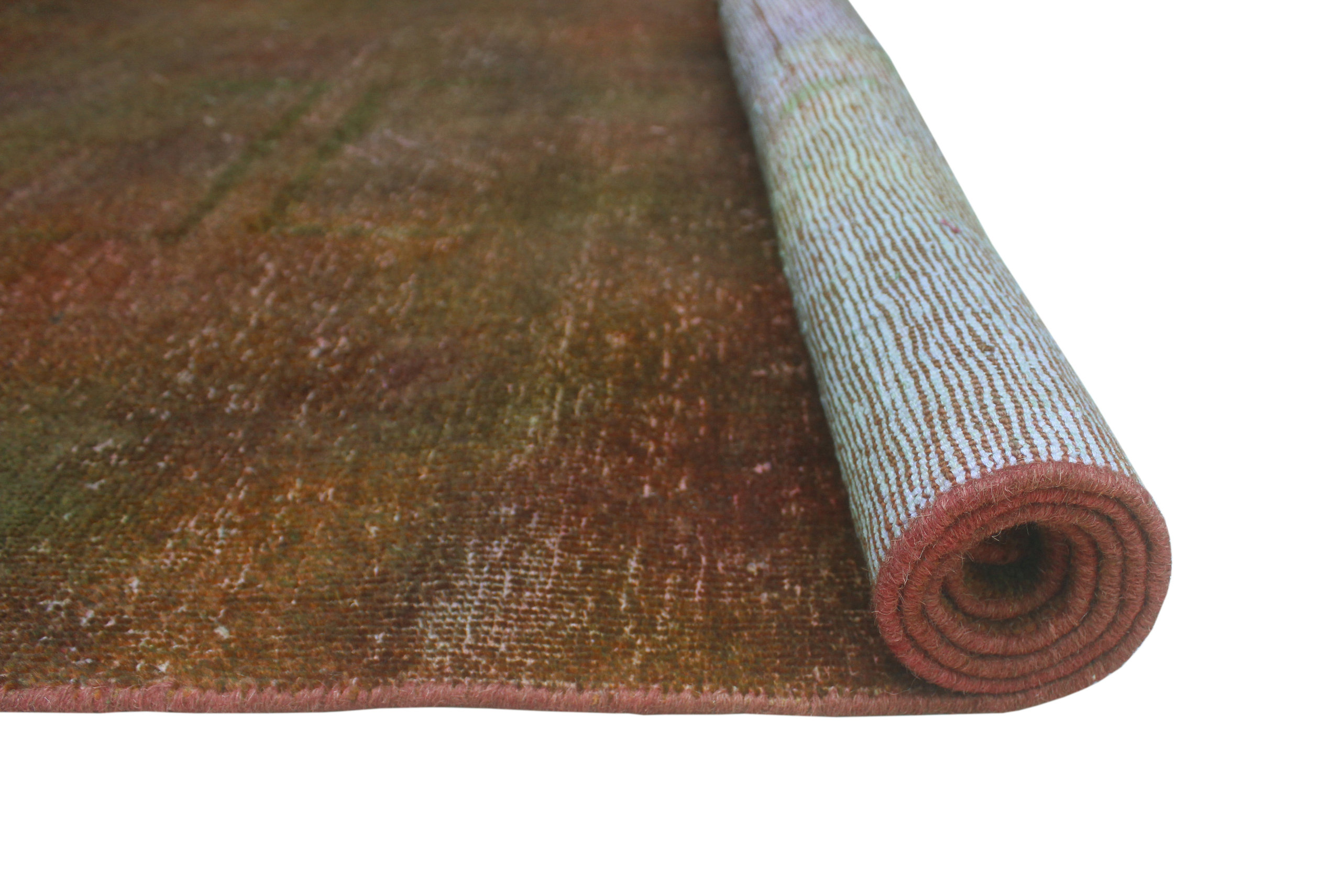 Angelique Rugs Vintage Distressed Rainbow-dyed Angeliqu Orange Rug, 3'4 x 9'10 ...