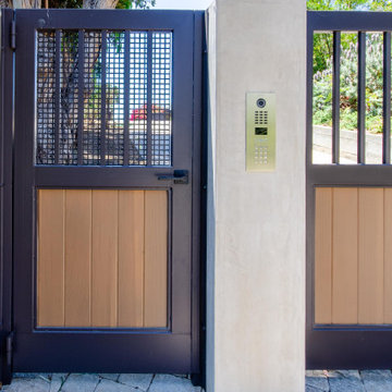 Steel and Redwood gates in Malibu