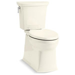 Kohler - Kohler Corbelle Comfort Height 2-Piece 1.28Gpf Toilet Biscuit - The Corbelle two-piece toilet delivers powerful, clean swirl-style flushing in a sleek skirted design. Kohler's most complete flush ever, Revolution 360 swirl flushing technology keeps your bowl cleaner longer than a conventional flush. Installation is easy with the ReadyLock system: the skirted trapway installs to the floor flange and attaches to the toilet, eliminating the need to drill holes while offering the same secure installation as non-skirted toilets. This WaterSense-labeled high-efficiency toilet brings you annual water savings.