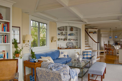 Family room - coastal family room idea in Portland Maine