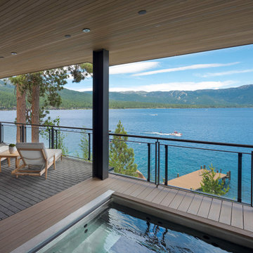 Crystal Bay Scandinavian Lake House Pool Deck