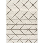 Well Woven - Well Woven Serenity Dulce Modern Geometric Triangles Ivory Area Rug 5'3" x 7'3" - The Serenity Collection is an exciting array of trendy geometric patterns and distressed-effect traditional designs, woven in a combination of cool, neutral tones with pops of vibrant color. The extra dense, 0.35" frieze yarn pile is low enough to fit under doors but maintains an exceptionally soft, plush feel. The yarn is stain resistant and doesn't shed or fade over time. Durable and easy to clean, these are perfect for long use in high traffic areas.