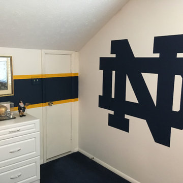 Notre Dame Fighting Irish Themed Murals, painted in a bedroom loft by Tom Taylor