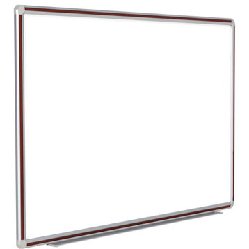 Ghent 48"x72" Aluminum Frame Ceramic Magnetic Whiteboard - Mahog. Trim
