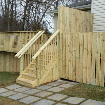 Custom multi-level deck with fire pit