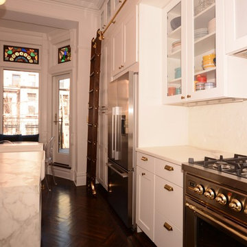 Calacatta Gold Marble & White Cabinets