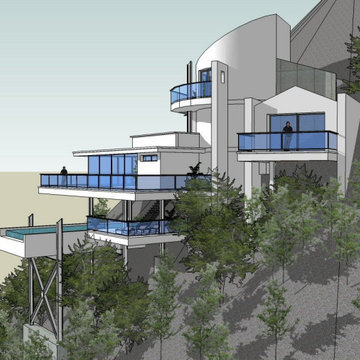 Zero Net Energy (ZNE) Prefabricated Contemporary Cliff House