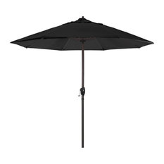 9' Bronze Auto-tilt Crank Aluminum Umbrella, Black Olefin