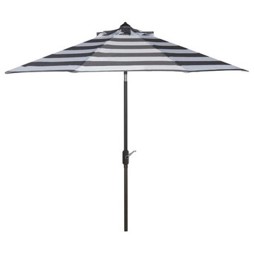 Safavieh UV Resistant Iris Fashion Line 9' Auto Tilt Umbrella, Gray/White