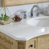 42" Single Bath Vanity, Light Antique Beige With Ivory White Engineered Marble