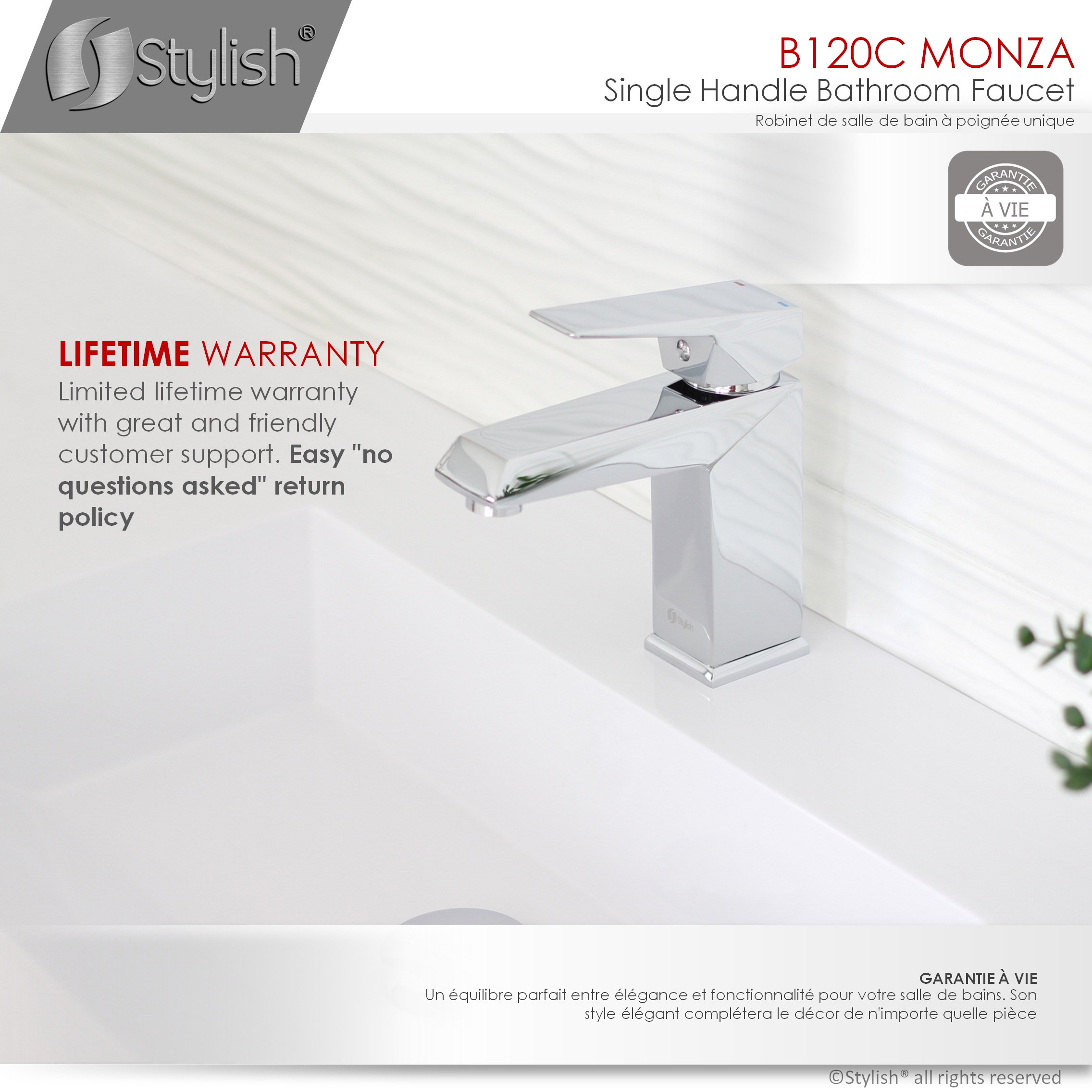STYLISH Single Hole Bathroom Faucet