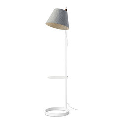 Lana Floor Lamp with Pedestal | White Base | Stone Shade - Floor Lamps