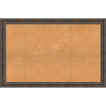Framed Cork Board, Rustic Pine Wood, Outer Size 57x37
