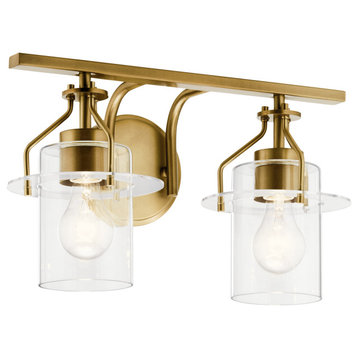 Kichler 55078 Everett 2 Light 16"W Bathroom Vanity Light - Brushed Brass