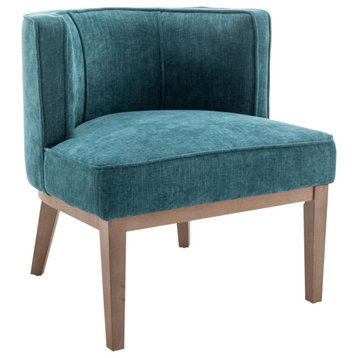 SEYNAR Modern Accent Boucle Upholstered Lounge Linen Fabric Chair, Teal