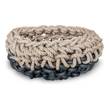Black Hemp Crochet Basket