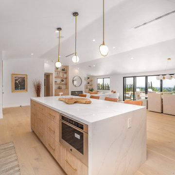 Island with Integrated Appliance Drawer Facing the View