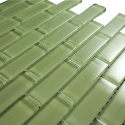 1x3 Green Glossy Subway Glass Mosaic Tiles - Home Accessories & Decor