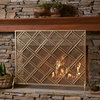 GDF Studio Jalama Single Panel Iron Fireplace Screen, Gold