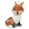 6" Brown and White Smiling Face Stuffed Fox Christmas Ornament