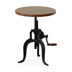 Adjustable Height Crank Table, Chestnut/Black