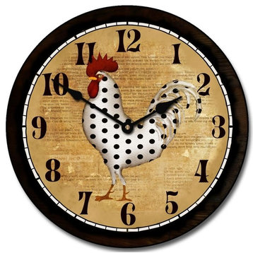 Spots Rooster Clock, 12'