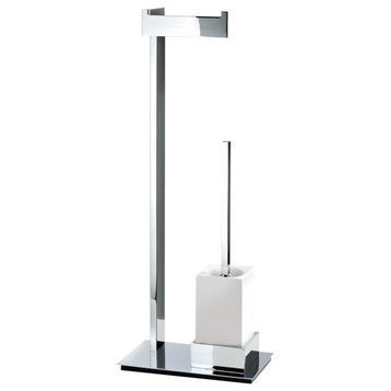 DW BK SBK Free Standing Bathroom Accessory Stand in Chrome