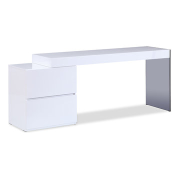 white gloss finish desk