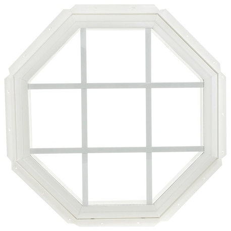 22x22 Fixed Octagon Geometric Vinyl Window with Grid