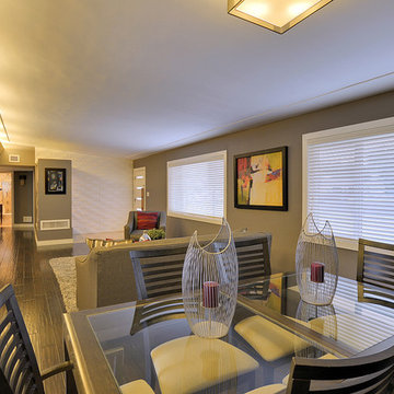 Adjoined dining area and small living room area