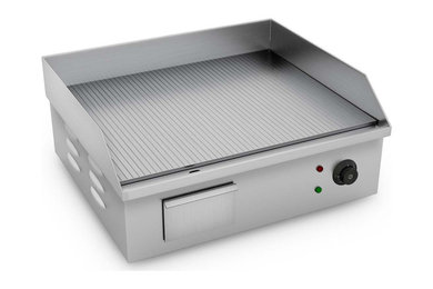 SOGA 2200W Stainless Steel Ribbed Griddle Commercial Grill BBQ Hot Plate 56*48*2