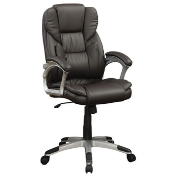 Adjustable Height Office Chair, Dark Brown