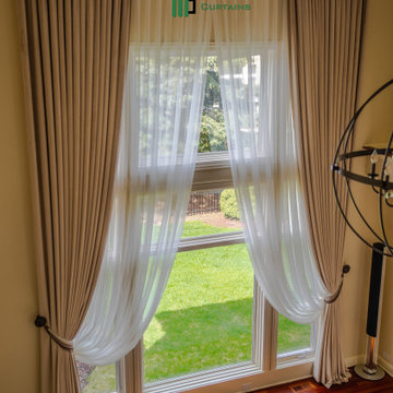 Windows treatments for irregular wall