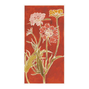 Global Gallery Shirley Novak Cloisonne Beauty I Gray Crop Giclee Stretched Canvas Artwork 24 x 24