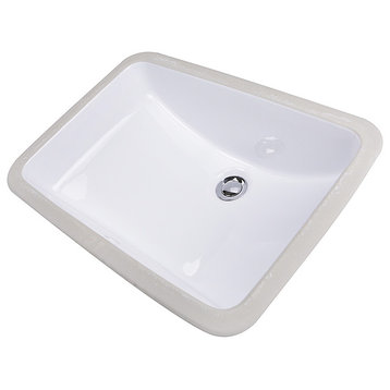 Nantucket Sinks 18"x12" Glazed Bottom Ceramic Undermount Rectangular Sink