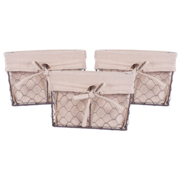 DII Chicken Wire Small Basket, Set of 3 Natural