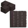 Interlocking Deck Tiles Plastic Waterproof Outdoor Flooring, Brown, Set of 27 Pieces