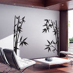 WALLTAT - Bamboo, Black, 59 X 60, As-Is - Bamboo Wall Decals will bring bold Asian flair to any room of the home or office.  Allow this wall decal to accent the corner window or position each side anywhere along your window or mirror.  Like nature, this bamboo appears to have grown upward towards the sun. Allow them to sprout out from the window molding, glass track, behind curtains or chairs. Position the two pieces to fit any room. Available on Houzz in Size C in Black As-is Orientation. Convert your walls into interesting landscapes in minutes with WALLTAT Wall Decals. Made in the U.S.A.