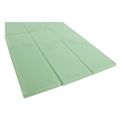3x9 Green Subway Glass Tiles - Home Accessories & Decor