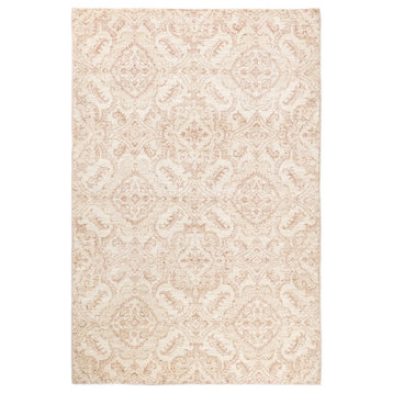 Eclectic, One-of-a-Kind Hand-Knotted Area Rug Ivory, 4'1"x6'3"