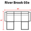 kathy ireland River Brook 5 Piece Wicker Patio Furniture Set, Persimmon