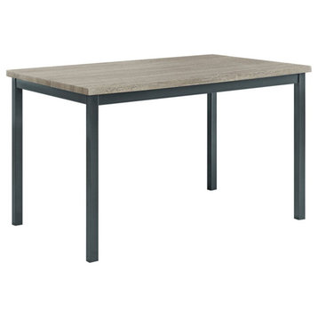 Rectangular Dining Table, Gray and Black Finish