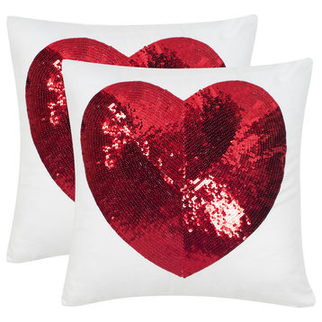 Safavieh Sweet Heart Pillow, Set of 2, 18"x18"